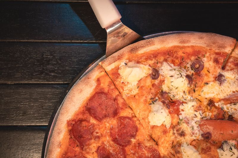 Four Cheese pizza with golden crust