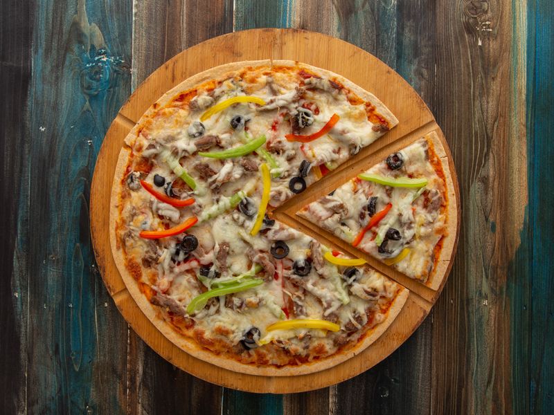 Pepperoni pizza with crispy edges
